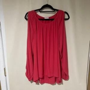 J. Jill Pink Cold Shoulder Top Blouse Women's Extra Large